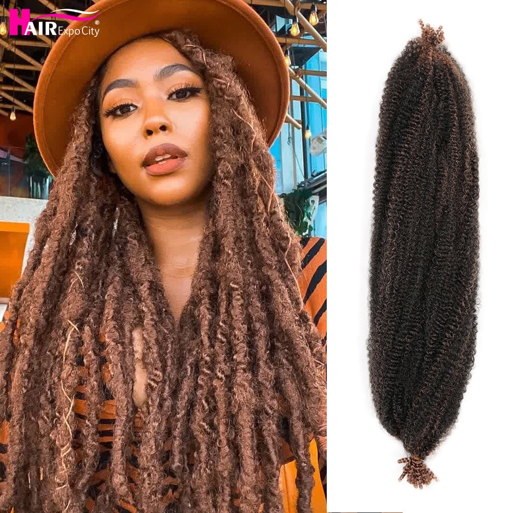 Afro SpringTwist Braid Crochet Hair 24 인치 킨키 컬리 말리 브레이드 여성용 헤어 익스텐션 헤어 엑스포 시티